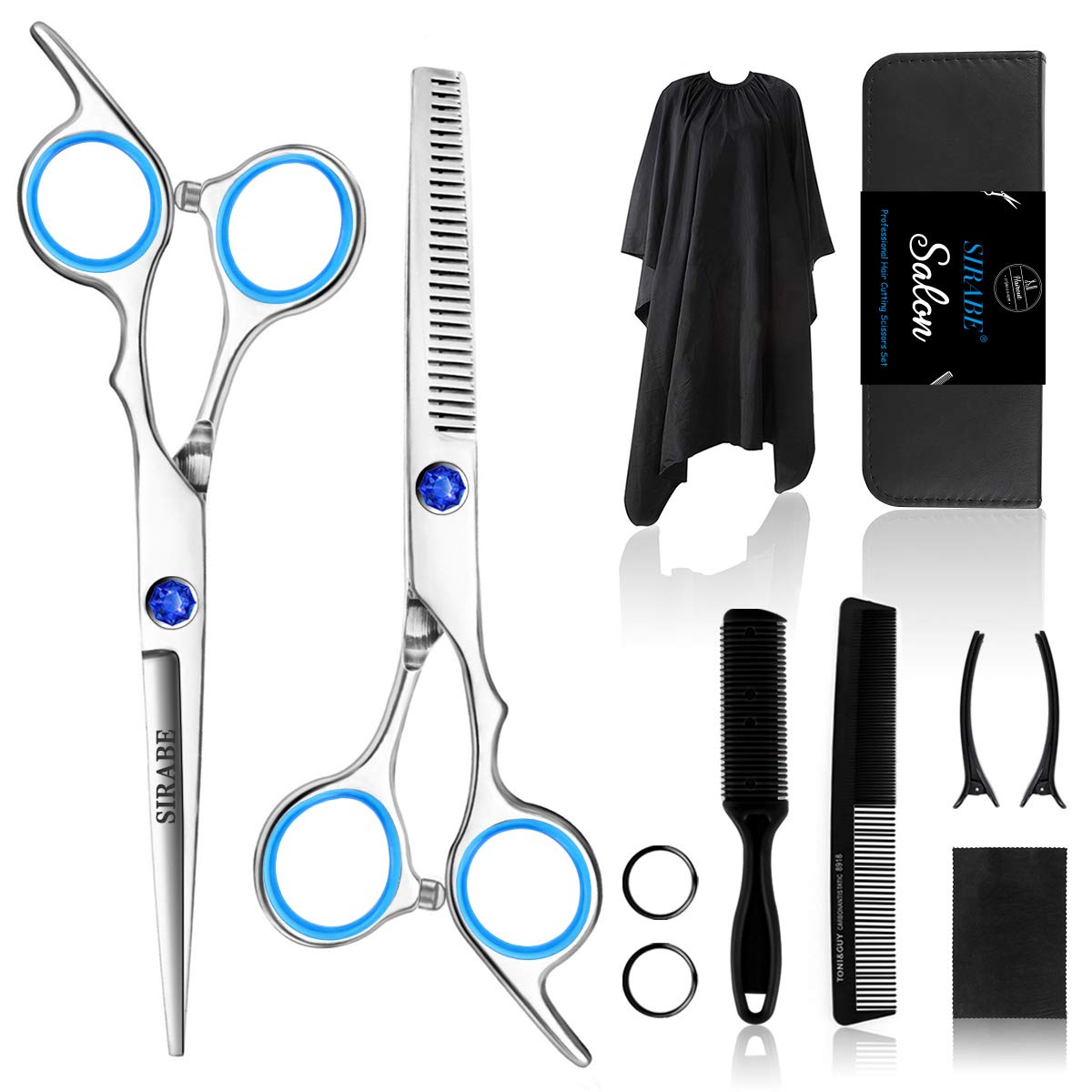 Professional Hair Cutting Scissors Set - 6.5 Inch Thinning Shears for Beard Trimming & Hairdressing | Includes Comb & Case
