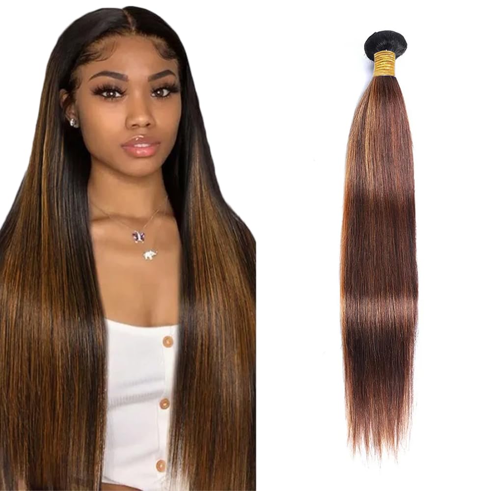 P430 Human Hair Bundles Light Brown Straight Bundles 30 Inch 100g Brazilian Virgin Hair 1 Bundle Color 4 and 30 Bundle Hair Extensions