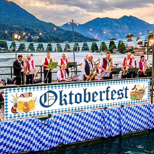 Oktoberfest Banner - Bavarian Flag Decorations for Parties 120x20