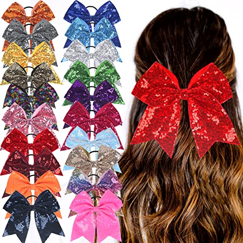 Large Deep Purple Sequin Hair Bow for Girls & Teens