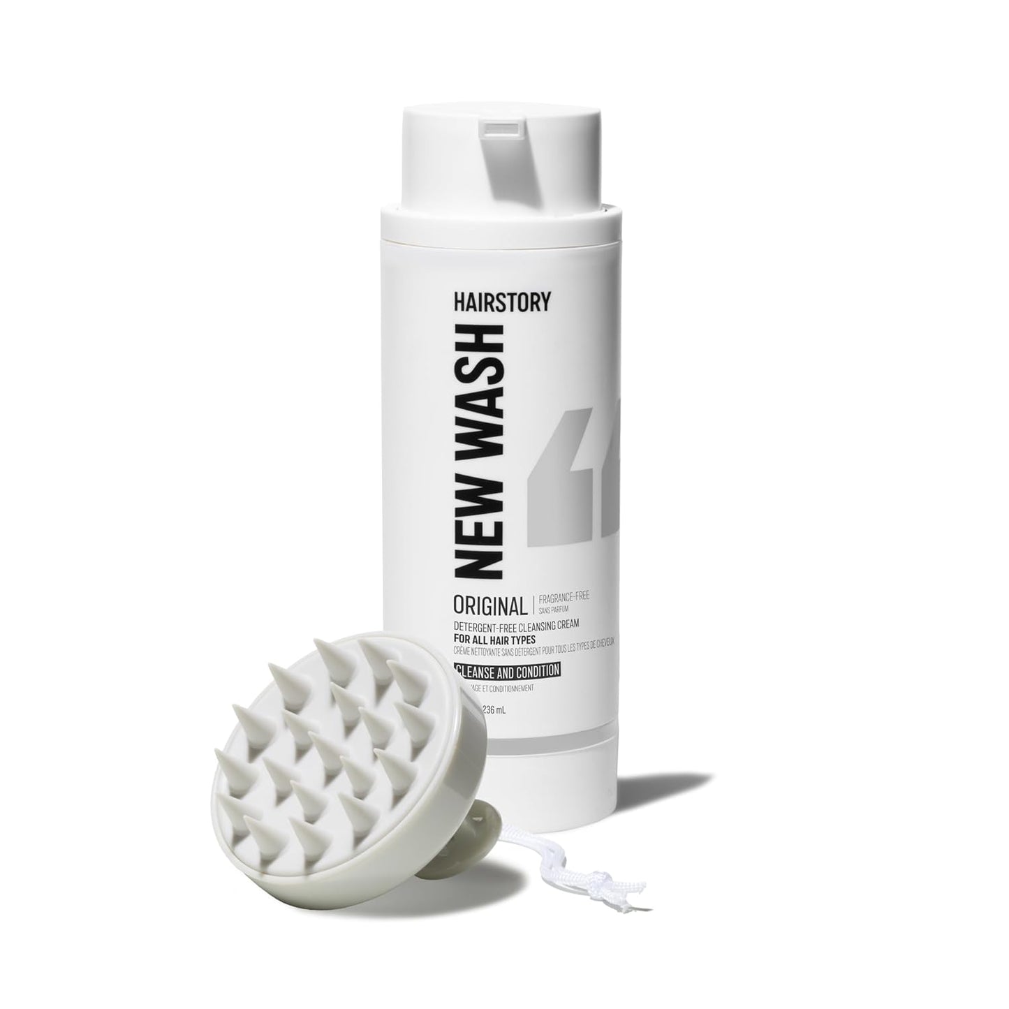 Hairstory New Wash Original - Fragrance-Free Detergent-Free Shampoo for Sensitive Scalp | 8 Fl Oz Refillable Bottle