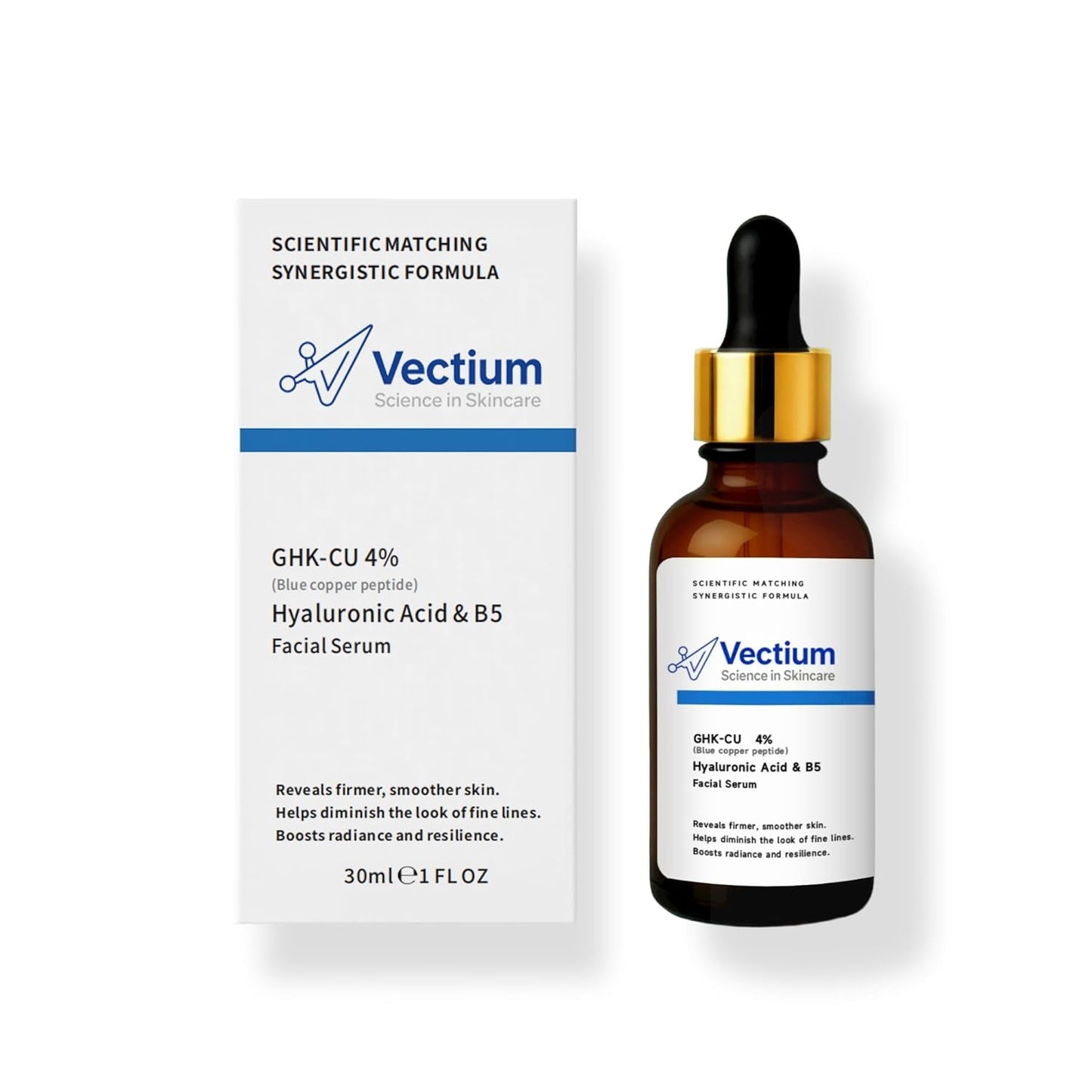 Blue Copper Peptide Serum 4% GHK-CU | Hydrating Anti-Aging Formula for All Skin Types - 30ml