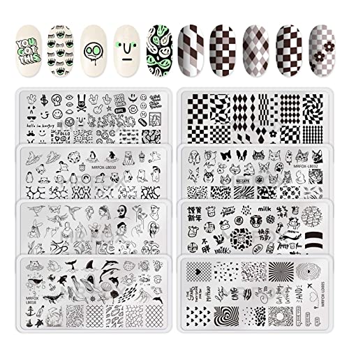 MR.FOX Nail Stamping Plate Set - Fashion Collection, 8-Piece Nail Art Kit