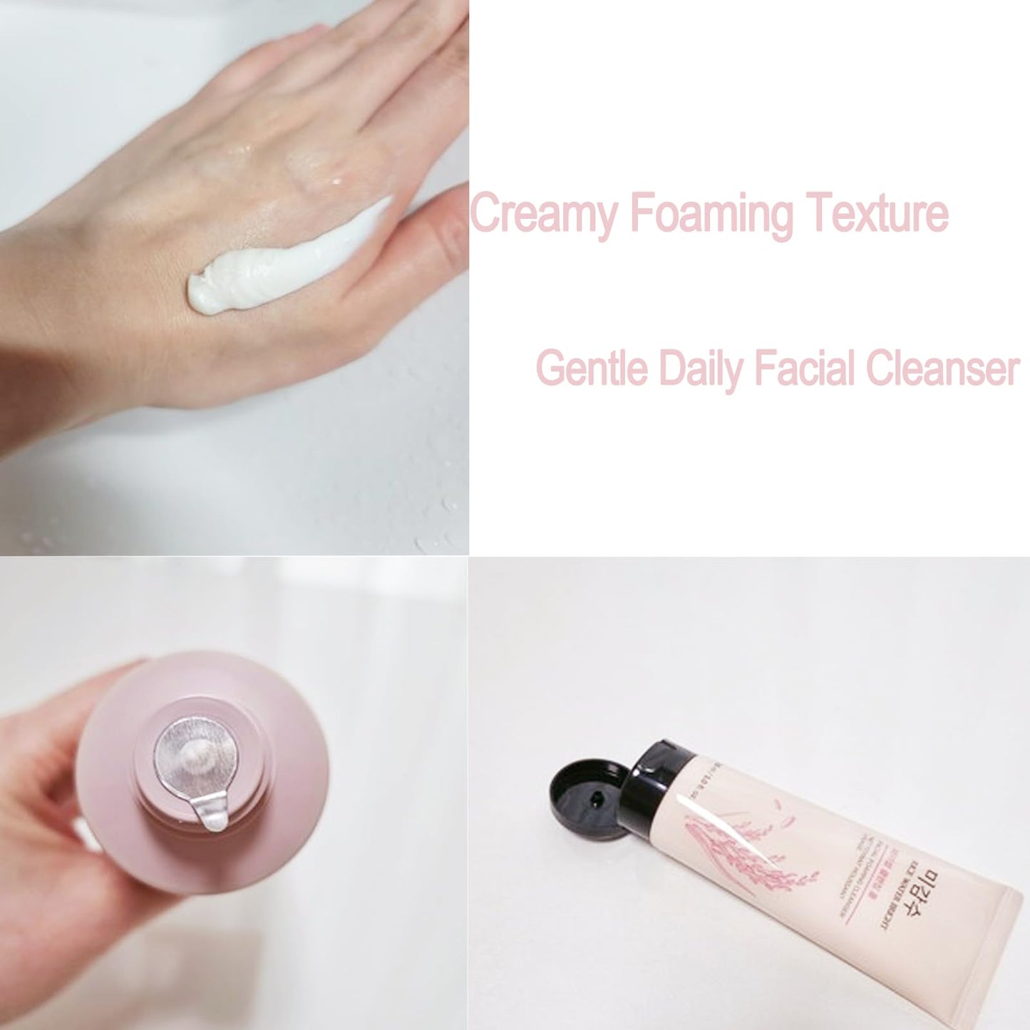 Rice Water Foaming Facial Cleanser, 150ml(5.0 fl.oz.) – Gentle Daily Face Wash with Rich Creamy Foam
