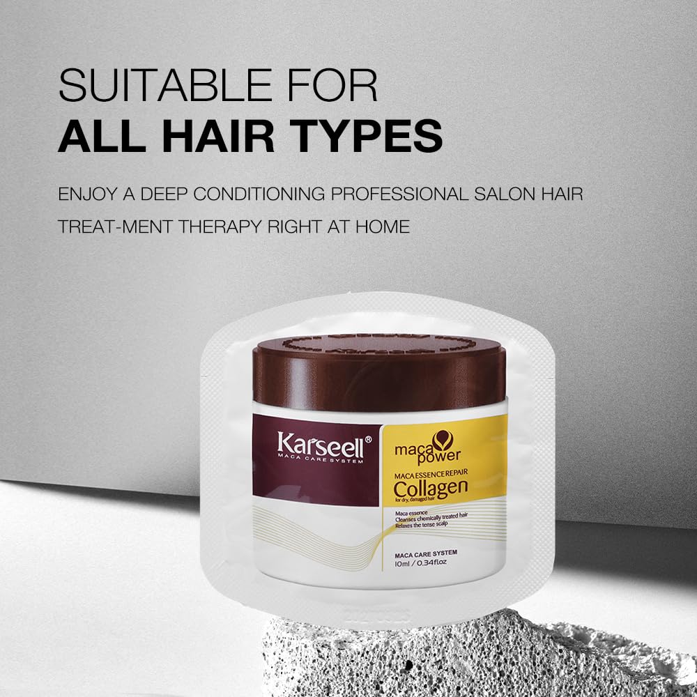 Collagen Hair Treatment Mask - Deep Repair Argan Oil Essence for All Hair Types | 10ml (24 Packs)