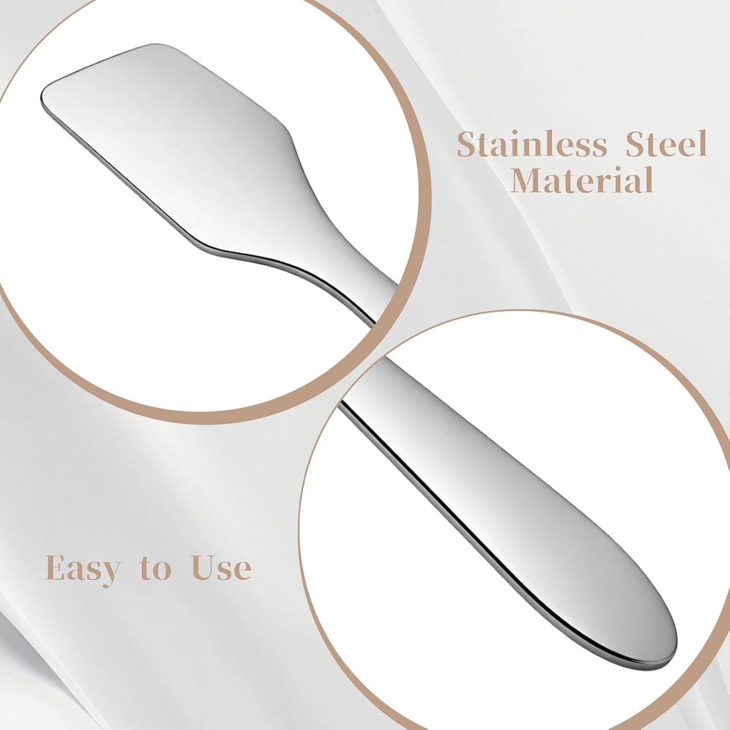 Mini Metal Makeup Spatula Set - 3 Reusable Cosmetic Cream Applicators | Silver Skin Care Tools for Mixing & Sampling