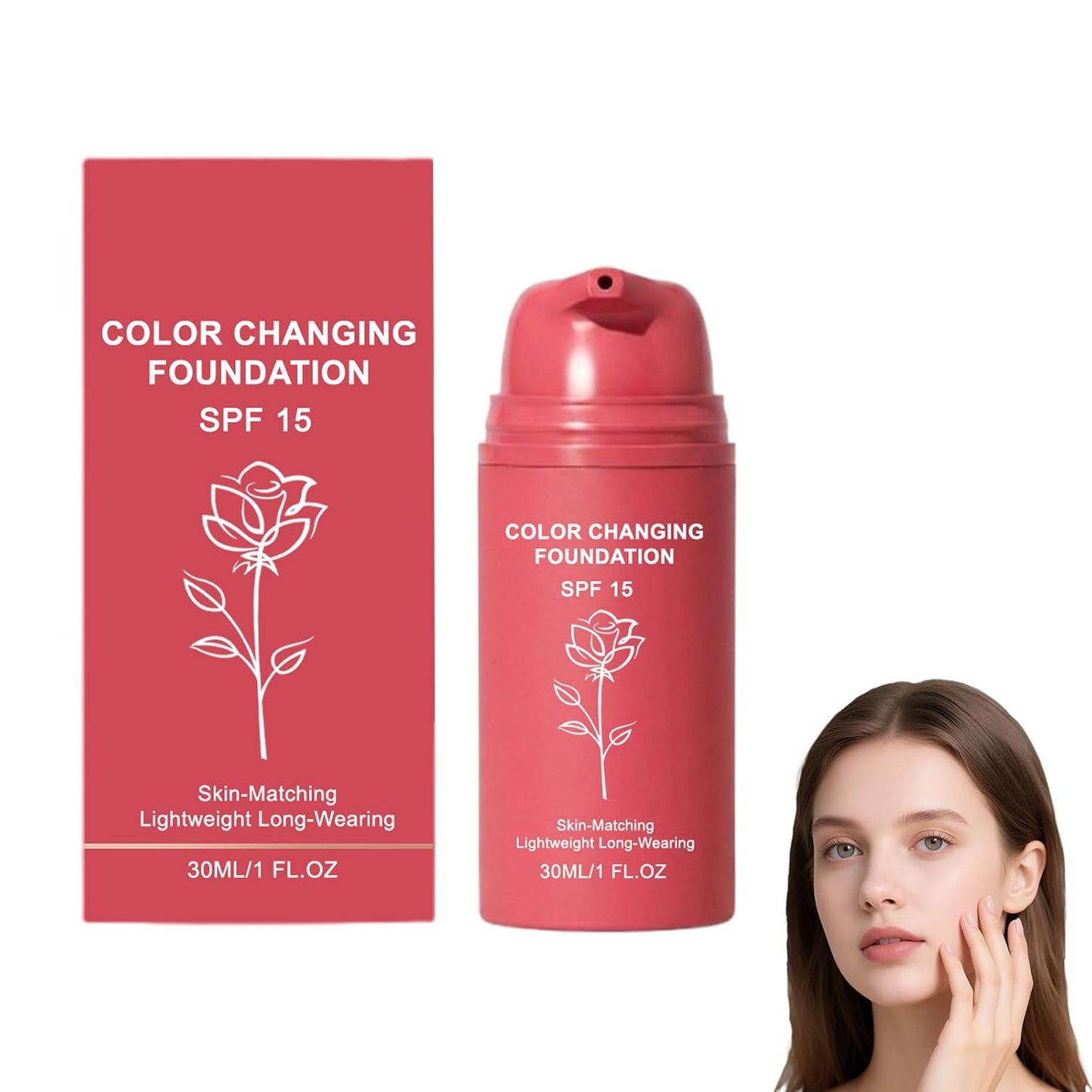 Korean Color Changing Foundation - Hydrating Makeup for Mature Skin | Conceals Fine Lines & Wrinkles (1PC)