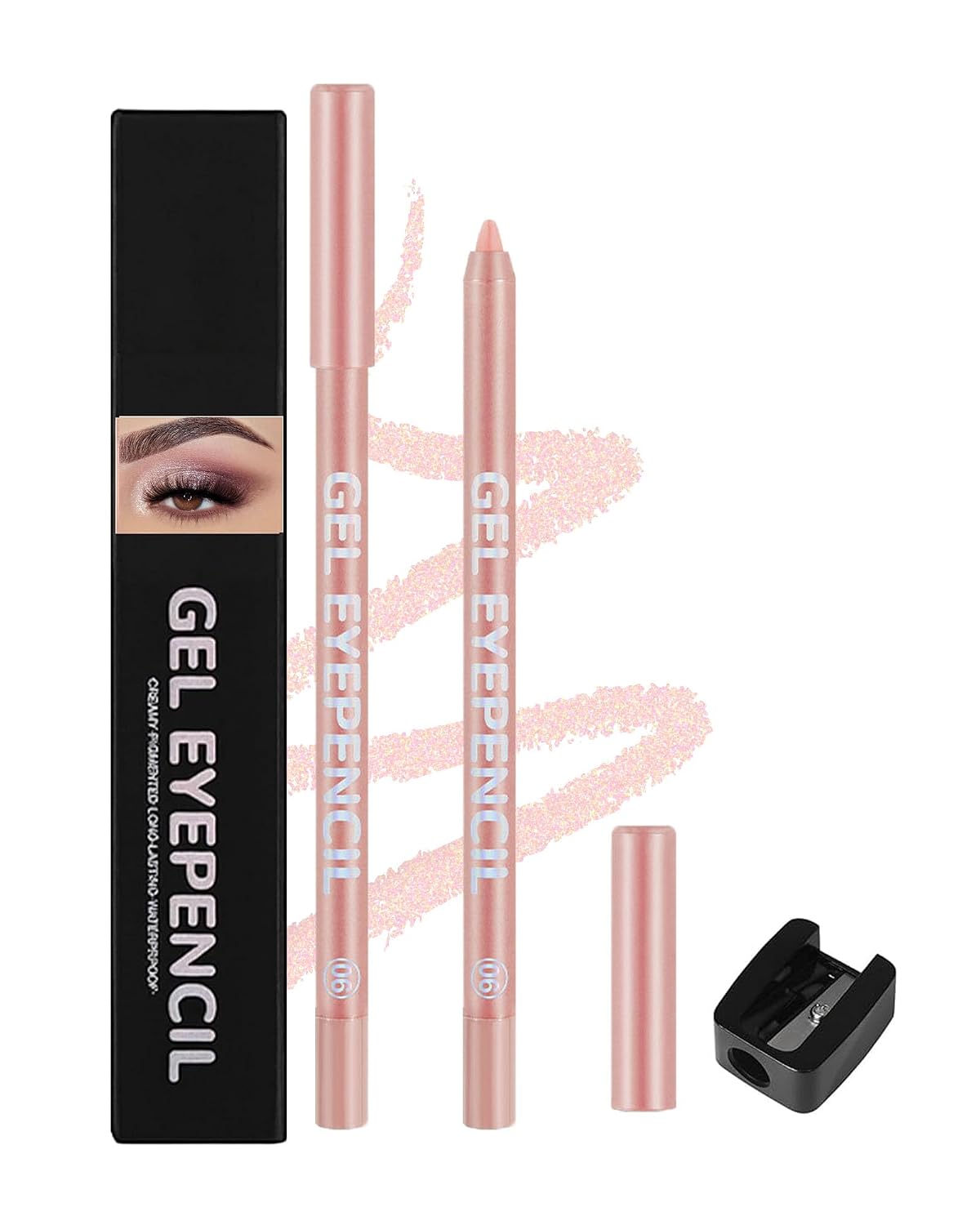 Brown Gel Eyeliner Pencil - Waterproof High-Pigment Matte Eye Liner | Long-Lasting & Hypoallergenic, Smooth Application
