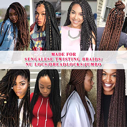 Acrylic Yarn for Braids - 4 Rolls Coffee Brown | Youngther