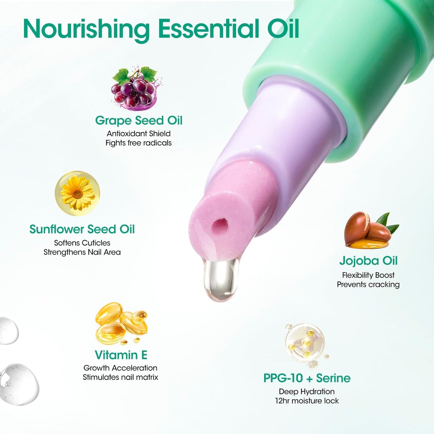 Gellen Cuticle Oil Pusher Pen - Nourishing Cuticle Remover & Care Tool for Healthy Nails | 6ml