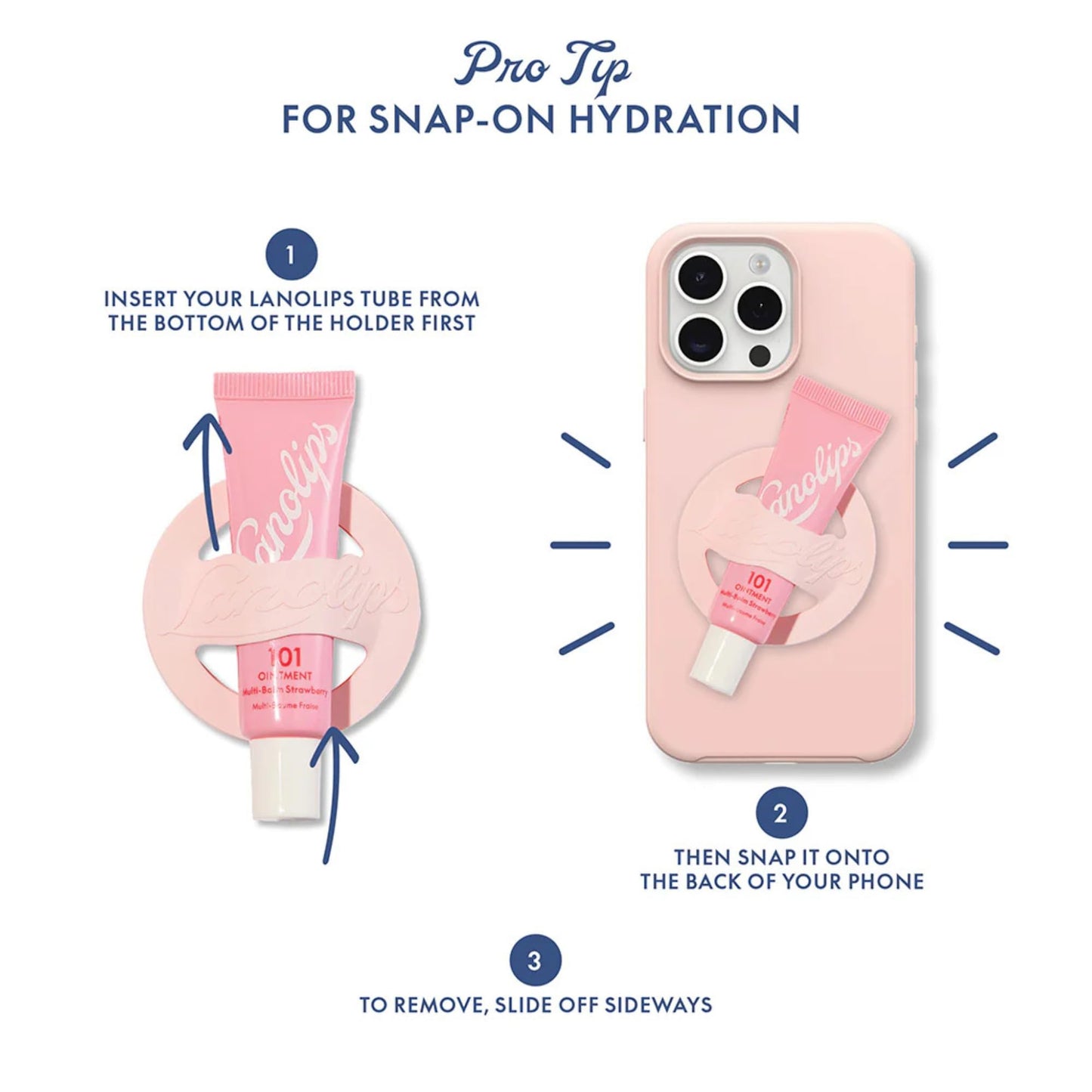 Lanolips 101 Ointment Strawberry & Lip Phone Holder - Fruity Lip Balm with Vitamin E Oil and Lanolin for Lip Hydration (0.35 Ounce)