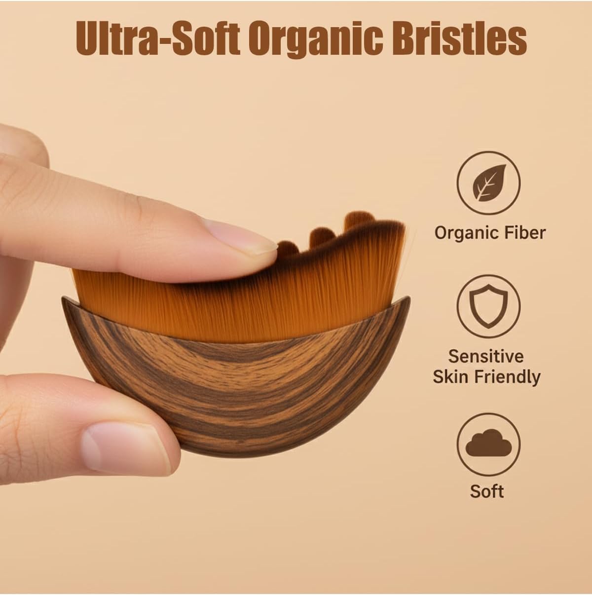 Lymphatic Contour Face Brush - Organic Facial Drainage Tool for Puffiness Relief | Ergonomic Design, 1 Piece