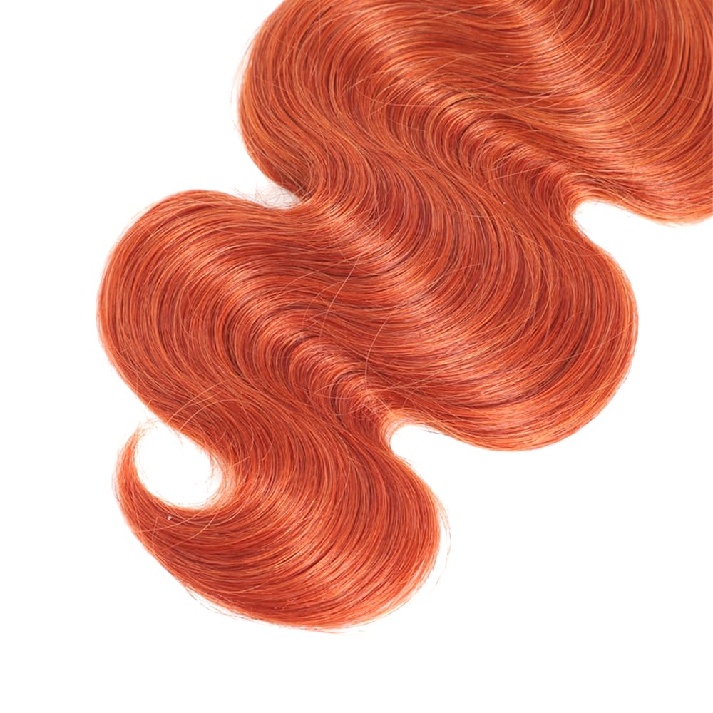 Ginger Bundles Human Hair #350 Bundles Orange Body Wave Bundle 24 26 28 inch #350 Body Wave Human Hair Bundle