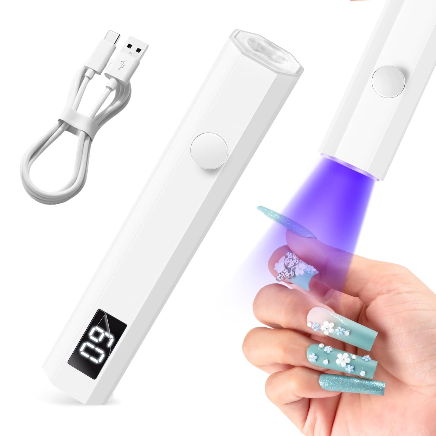 mlogiroa Mini UV Light for Nails with 2 Timer Settings