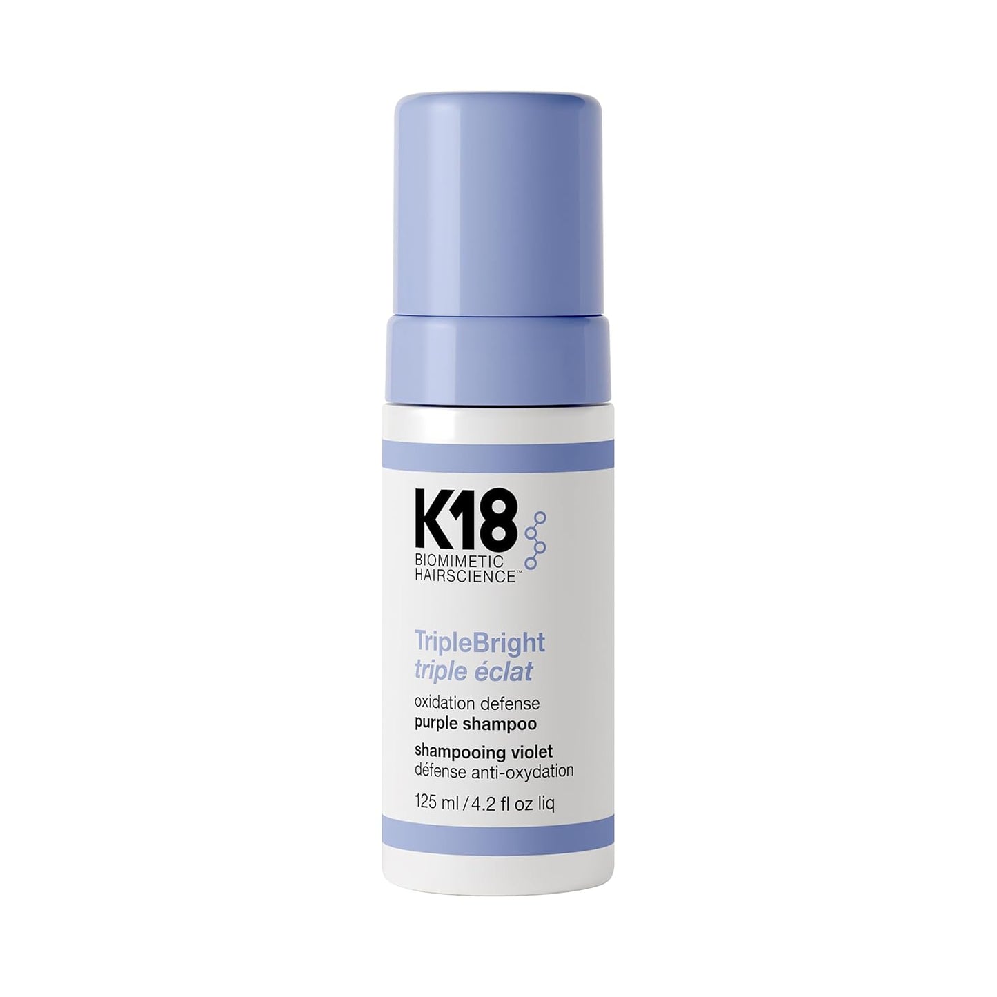 K18 TripleBright Purple Shampoo - Oxidation Defense for Brighter Blonde | Non-Staining, 4.2 Fl Oz