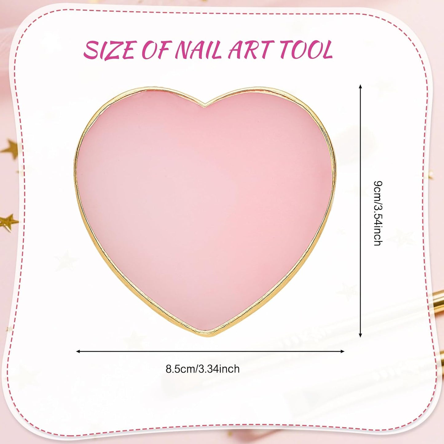 Resin Nail Art Palette Set - 2 Pcs Gold Edge Nail Polish Display | Perfect for Gel Painting