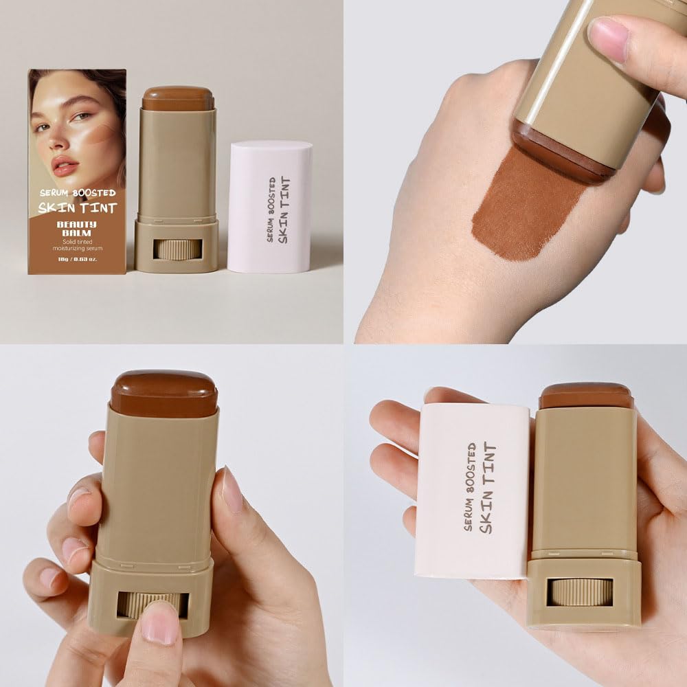 Foundation Stick - Tinted Moisturizer & Beauty Balm Serum for Black Women | Buildable Coverage, Natural Finish, All-Day Wear (#06)