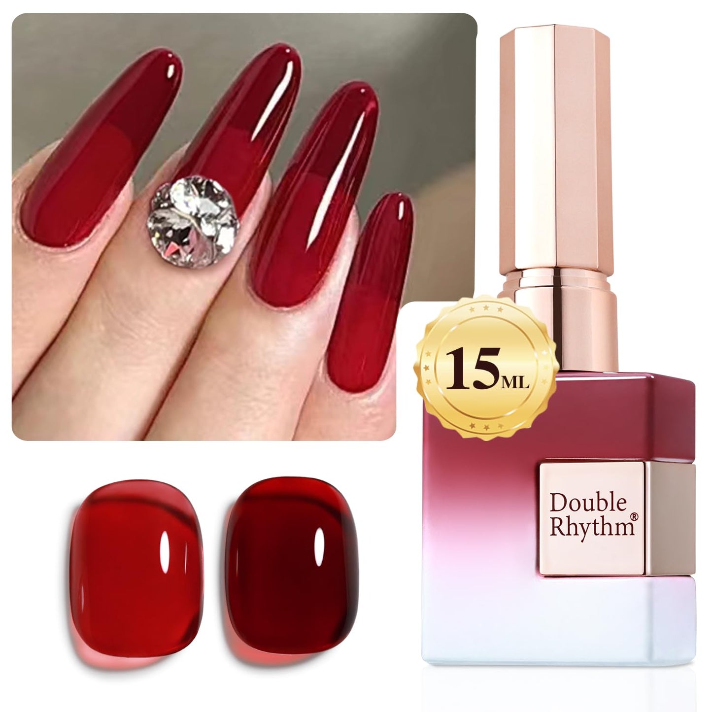 Gel Nail Polish - Double Rhythm 15ML Pearl White Soak Off for Art Manicure | DIY at Home