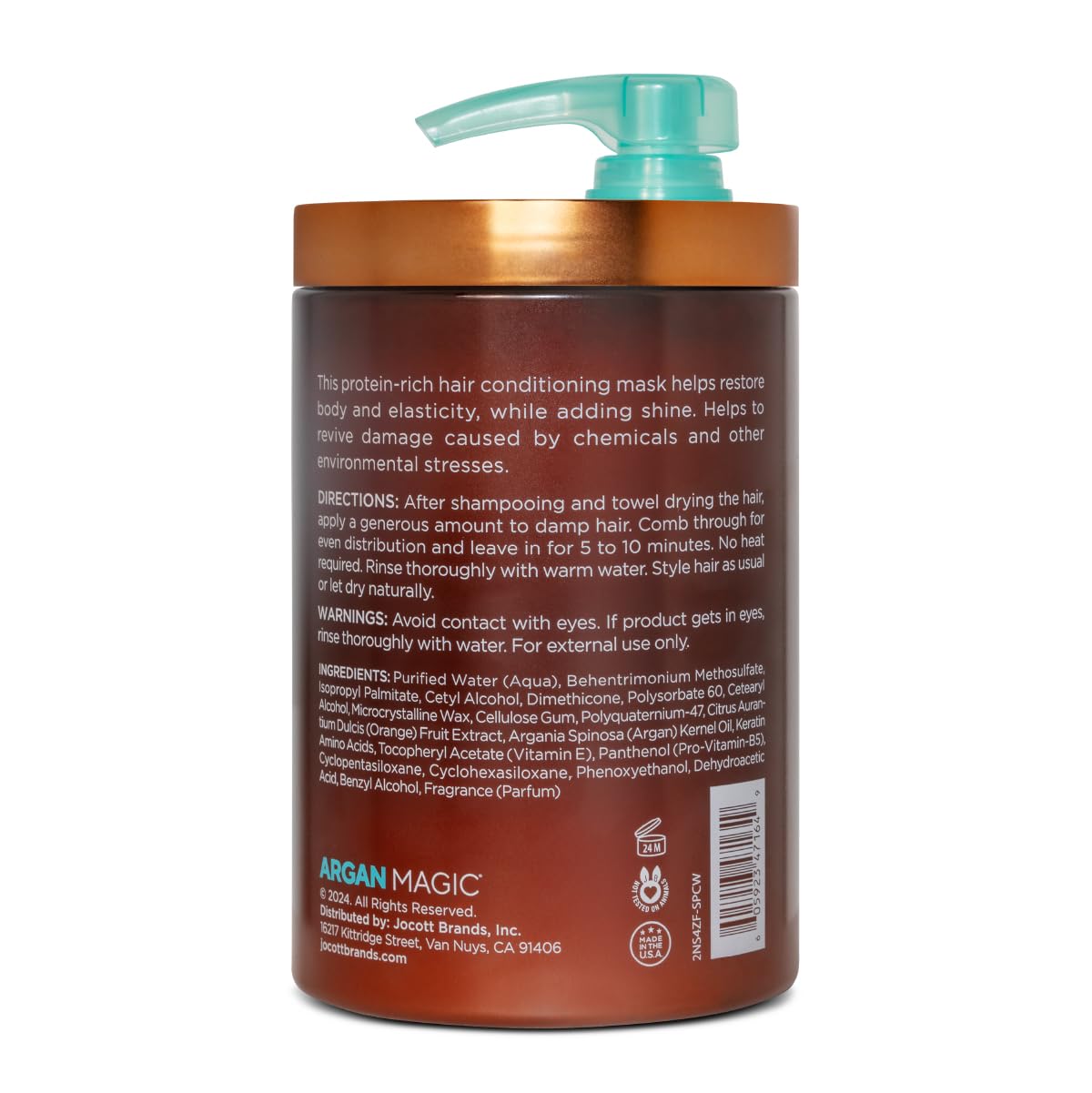 Argan Magic Restorative Hair Mask - Protein Rich Conditioning Hair Mask that Hydrates, Restores And Repairs Damaged Hair | Paraben Free, (24 Oz)