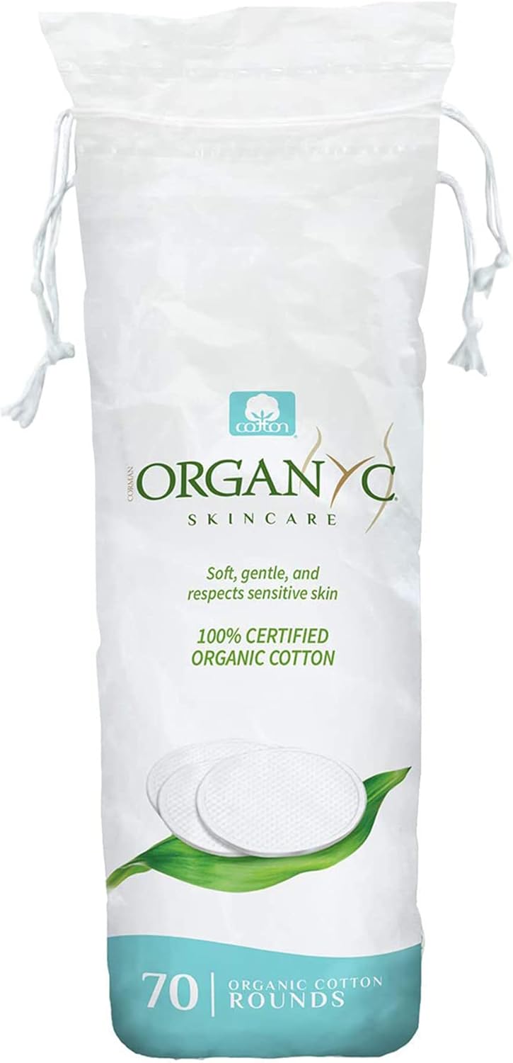 Organyc Organic Cotton Rounds - Biodegradable & Chemical-Free for Sensitive Skin | 420 Count