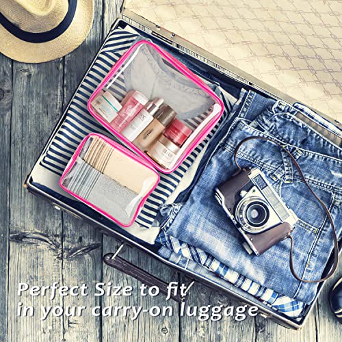 3-Piece Clear Toiletry Bag Set, TSA Approved Travel Cosmetic Organizer
