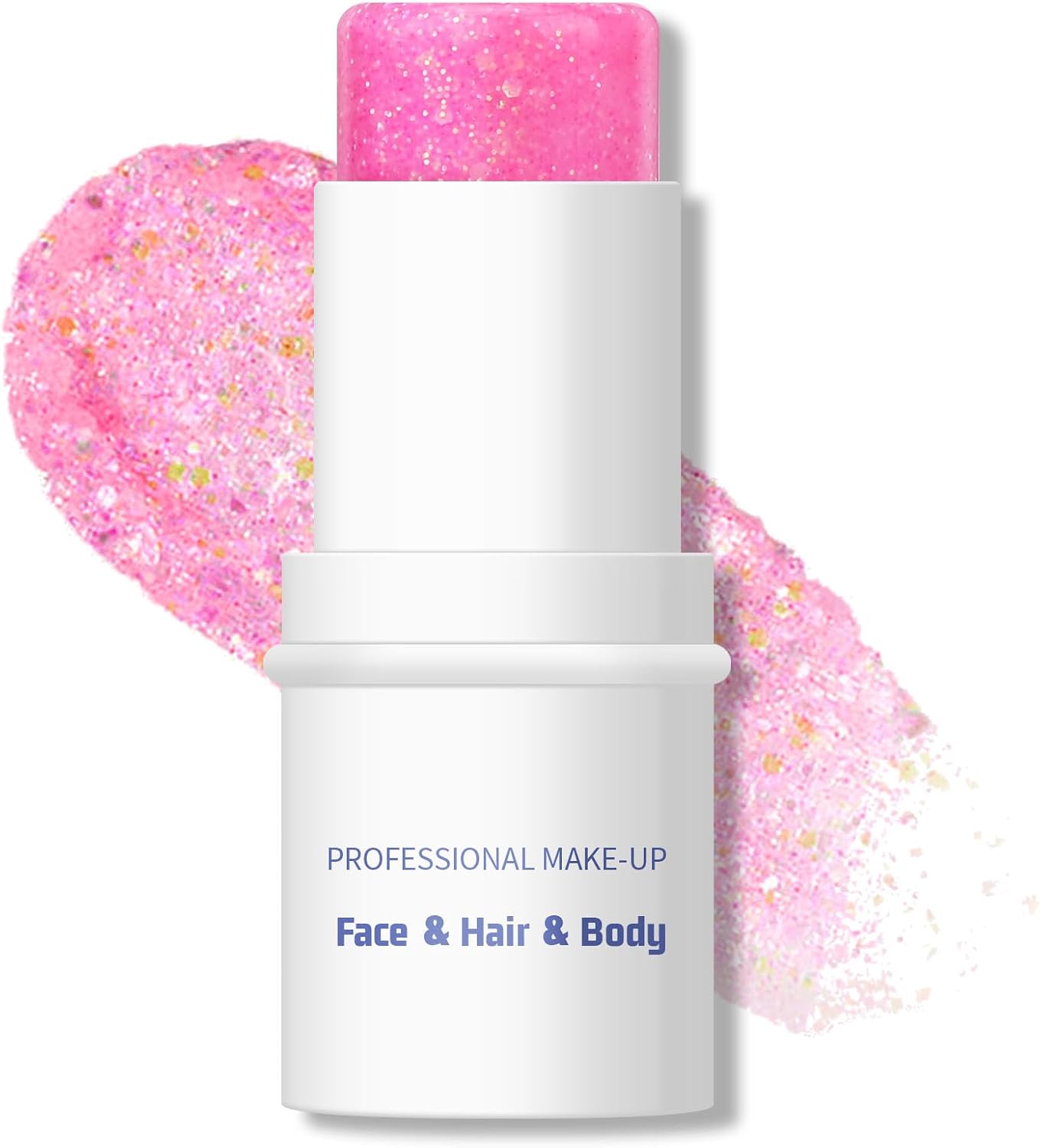 Body Glitter Stick - Chunky Holographic Glitter Gel for Face, Body & Hair | Waterproof Multiuse Makeup - Red