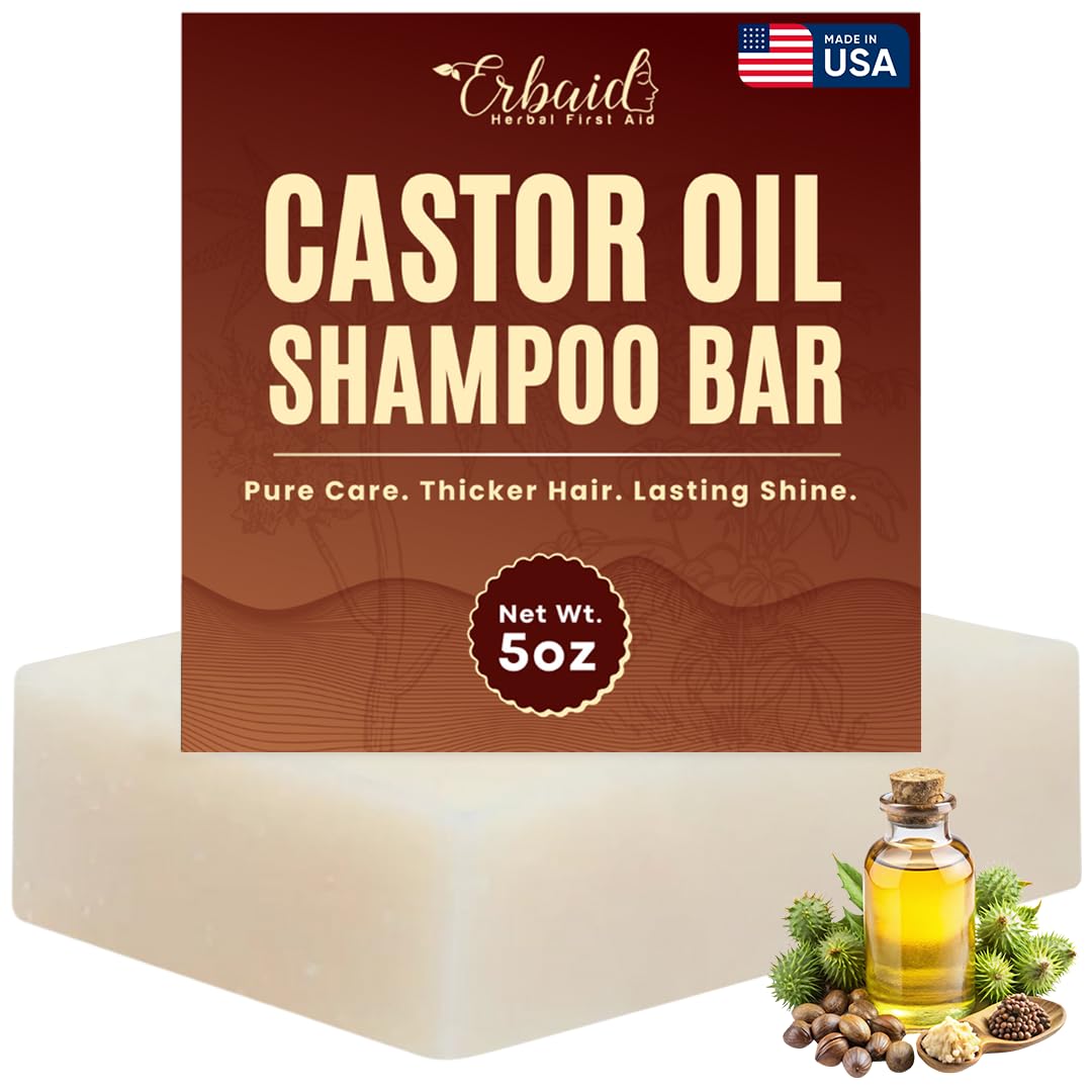 Castor Oil Shampoo Bar – Natural Solid Shampoo for Hair Growth & Thinning Hair | Hydrating & Moisturizing Care