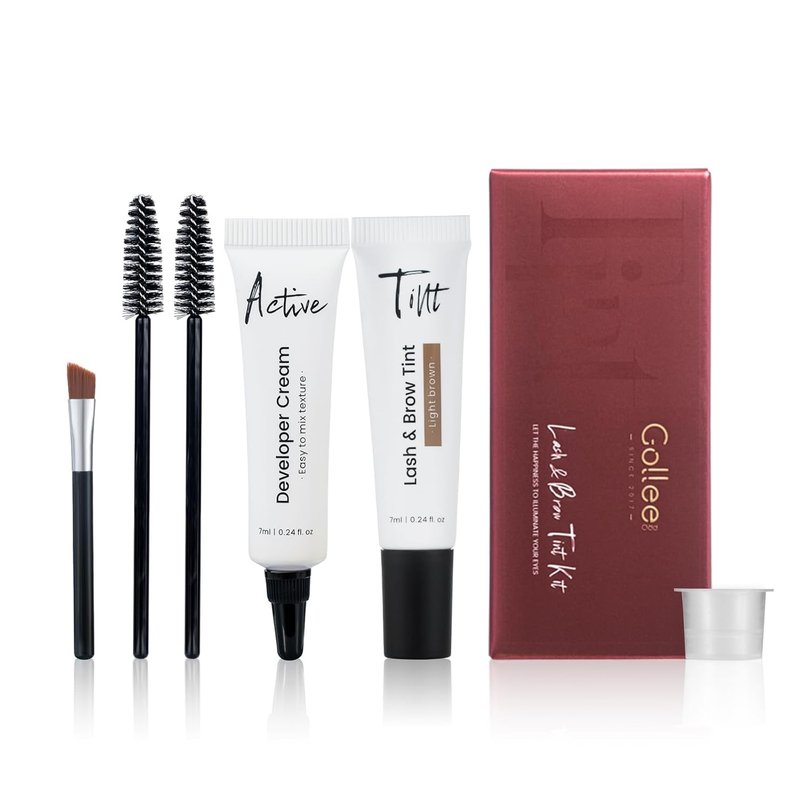 Lash Color Kit - Light Brown Eyelash & Eyebrow Color with Safe Ingredients | Lasts 8 Weeks, Easy to Use
