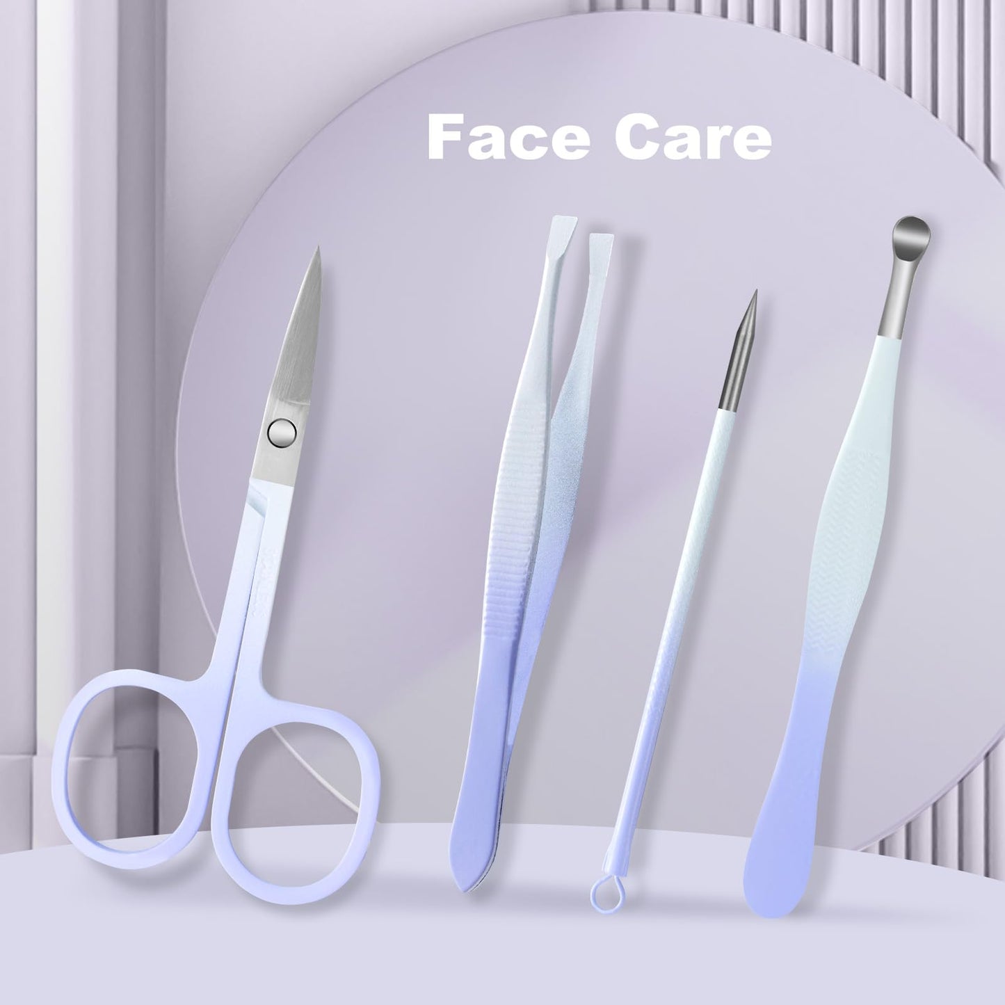 Manicure Set, 10 pcs High-Carbon Steel Nail Clippers Set, Portable Mini Manicure and Pedicure Kit, Travel Grooming Nail Kit with Leather Bag for Men and Women