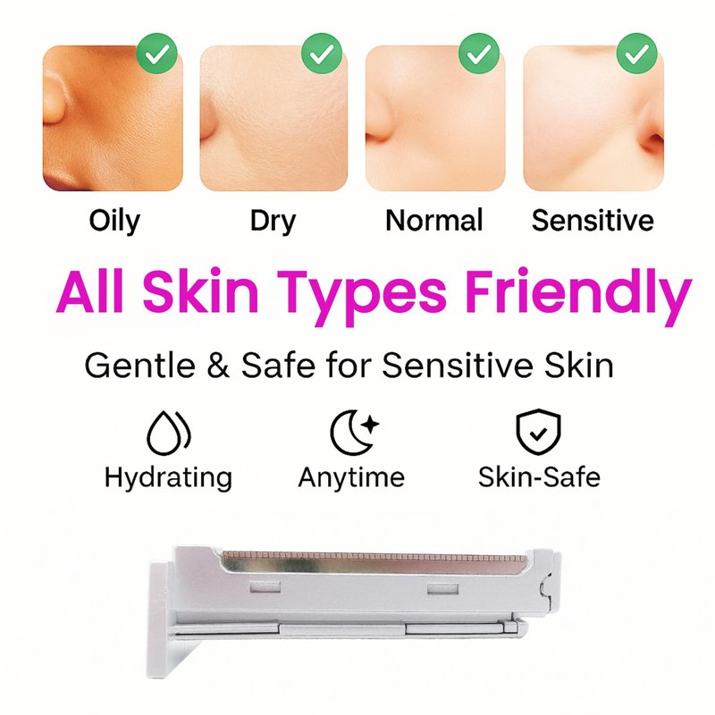 KmaxShip Dermaplaning Blades Refill, 8-Pack Replacement Blades for KmaxShip Dermaplaning Tool, Face Razor Blades for Peach Fuzz & Facial Hair Removal, Weekly Use, Easy Swap