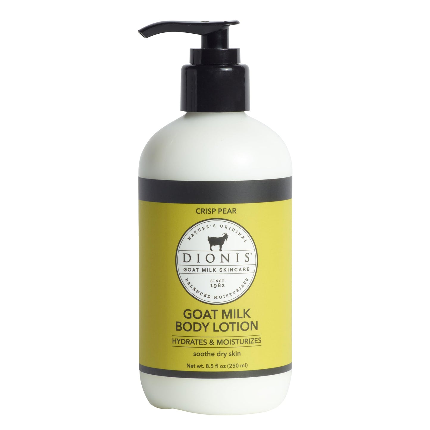Dionis Goat Milk Lotion – Moisturizing Body Lotion for Dry Skin, Sensitive Skin Safe, Lightweight Non-Greasy Formula, Lotion Pump - Crisp Pear 8.5 oz