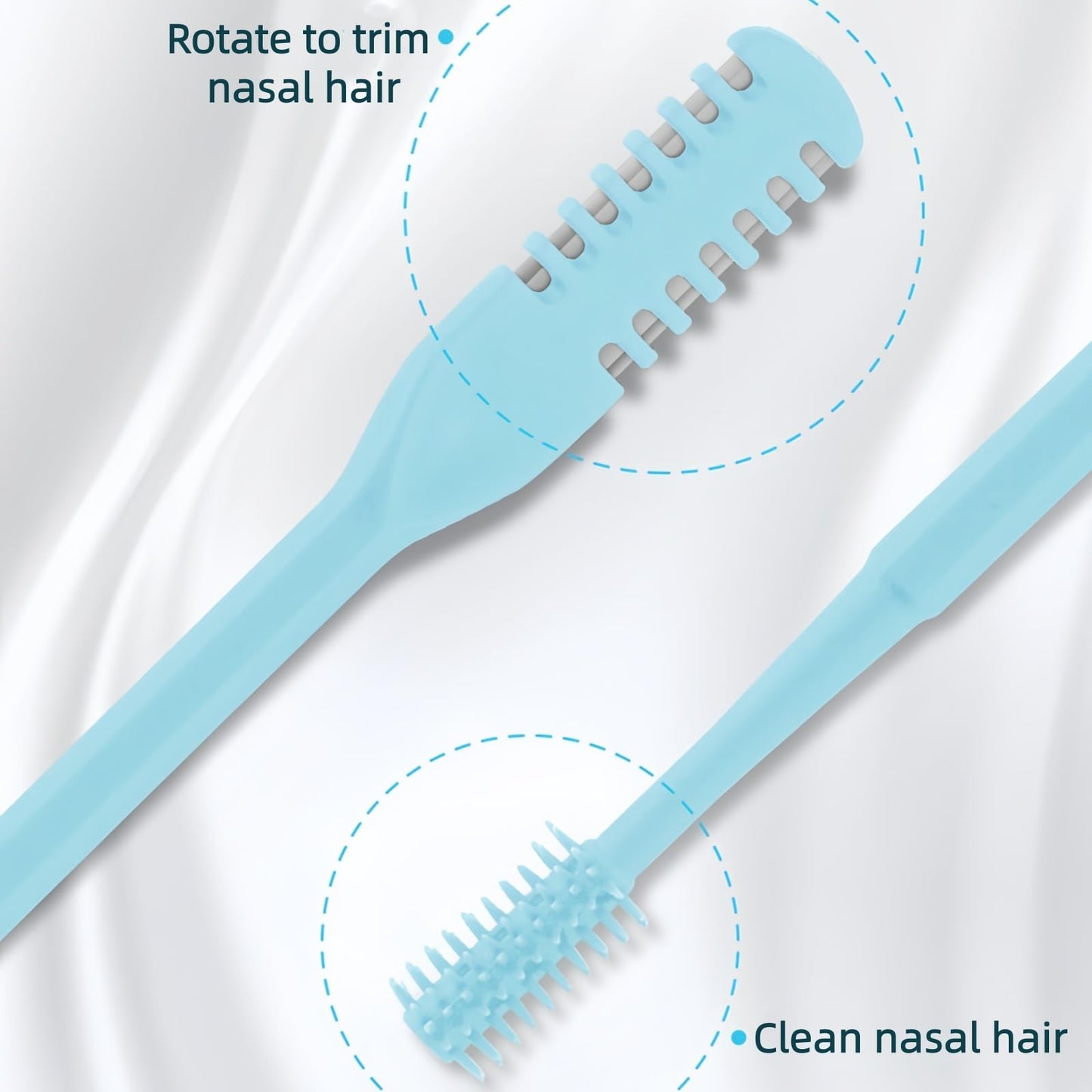 YSY RUR 2-in-1 Nosal Hair Cutter, Double Sided Nose Hair Cutter, Manual 360° Rotating with Safety Blades & Soft Cleaning Brush, Nose Hair Trimmer for Men & Women (Mixed)