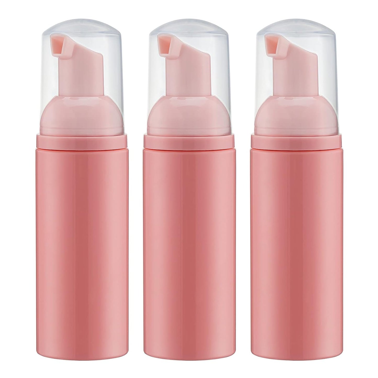 Foam Pump Bottle - Empty Travel Size Dispenser for Soap & Shampoo | Pink, 60ml, 3-Pack