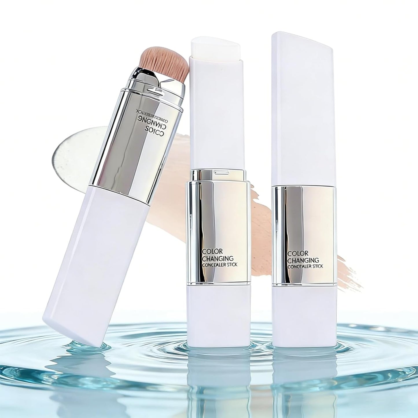 Glo7 Foundation Stick - Duotone Color Changing Makeup | Hydrating, Pore Blurring, Lightweight, Long Lasting - 01# Ivory