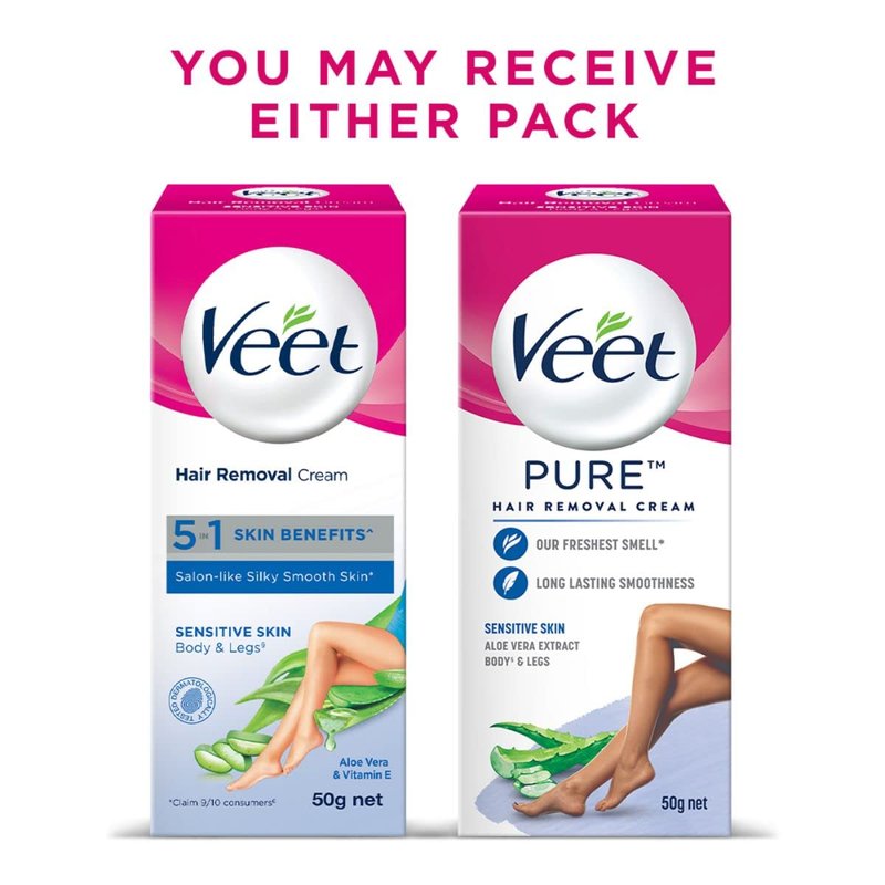 Veet Silk & Fresh Hair Removal Cream, Sensitive Skin - 50 g