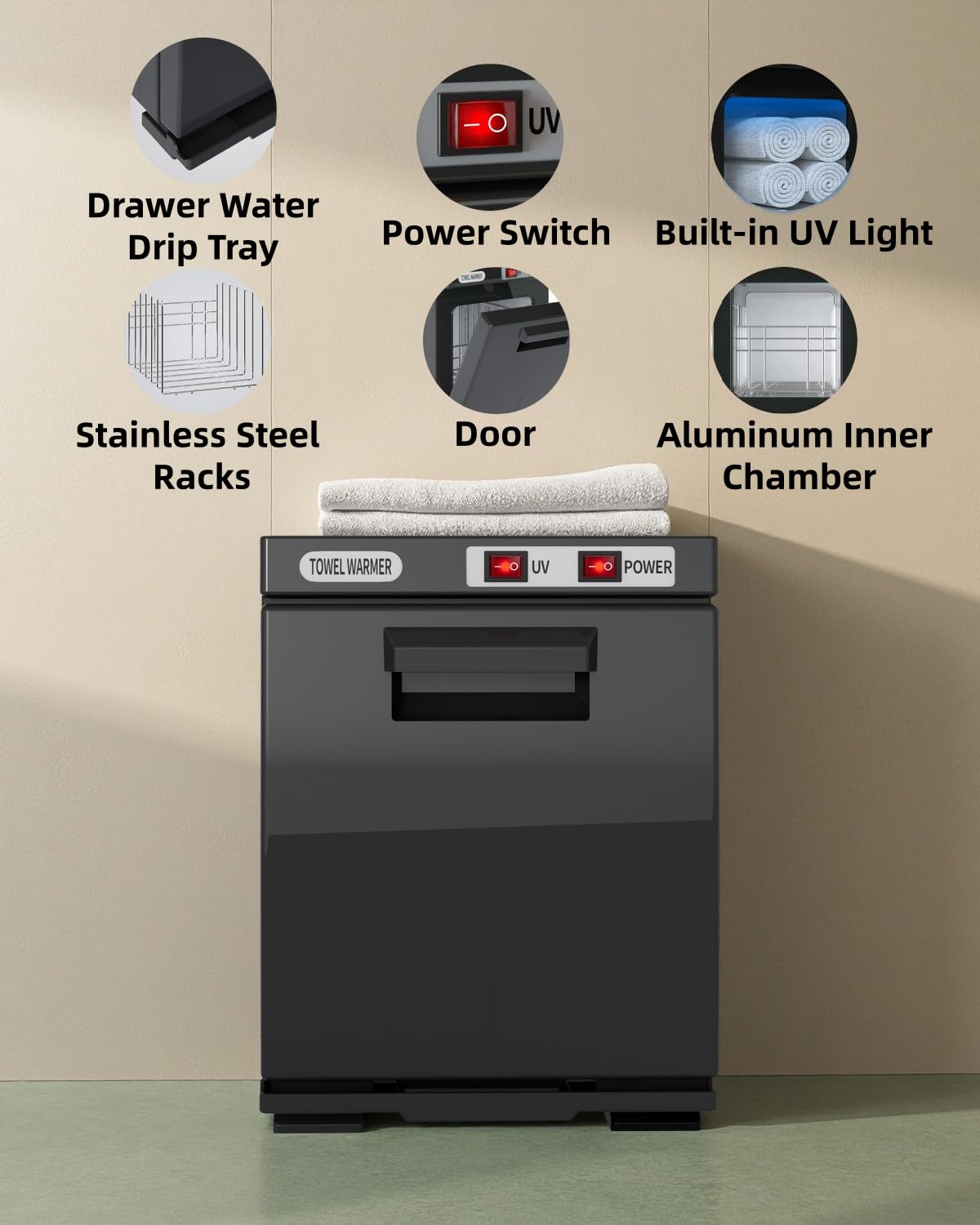 Asiakarn Towel Warmer, Hot Towel Warmers Spa, 5L Mini Towel Warmer, Small Towel Warmer for Facials.