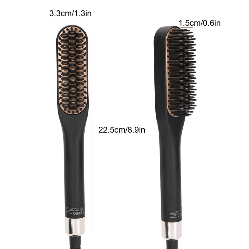 Electric Beard Straightening Comb, Multifunctional Beard Straightener Brush for Men 100‑240V Grooming Gifts for Men (US Plug)