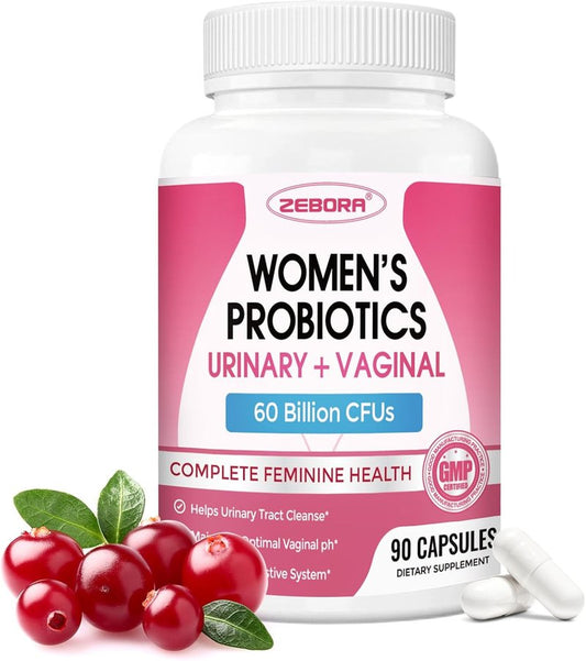 Probiotics for Women | Vaginal Health Support with Cranberry & D-Mannose - 90 Vegan Capsules