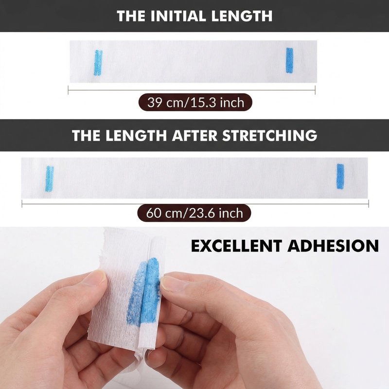 woonfond Disposable Barber Paper Neck Strips, Soft Stretchy Self-Adhesive Neck Strips for Hair Cutting, Barber Shop & Salon Supplies (12)