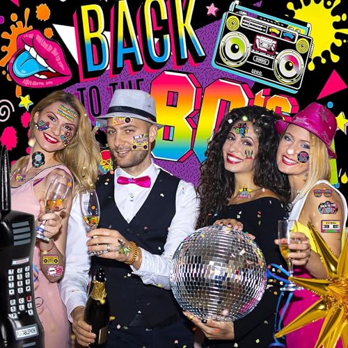 53 PCS 80s Temporary Tattoos for Kids Party Favors