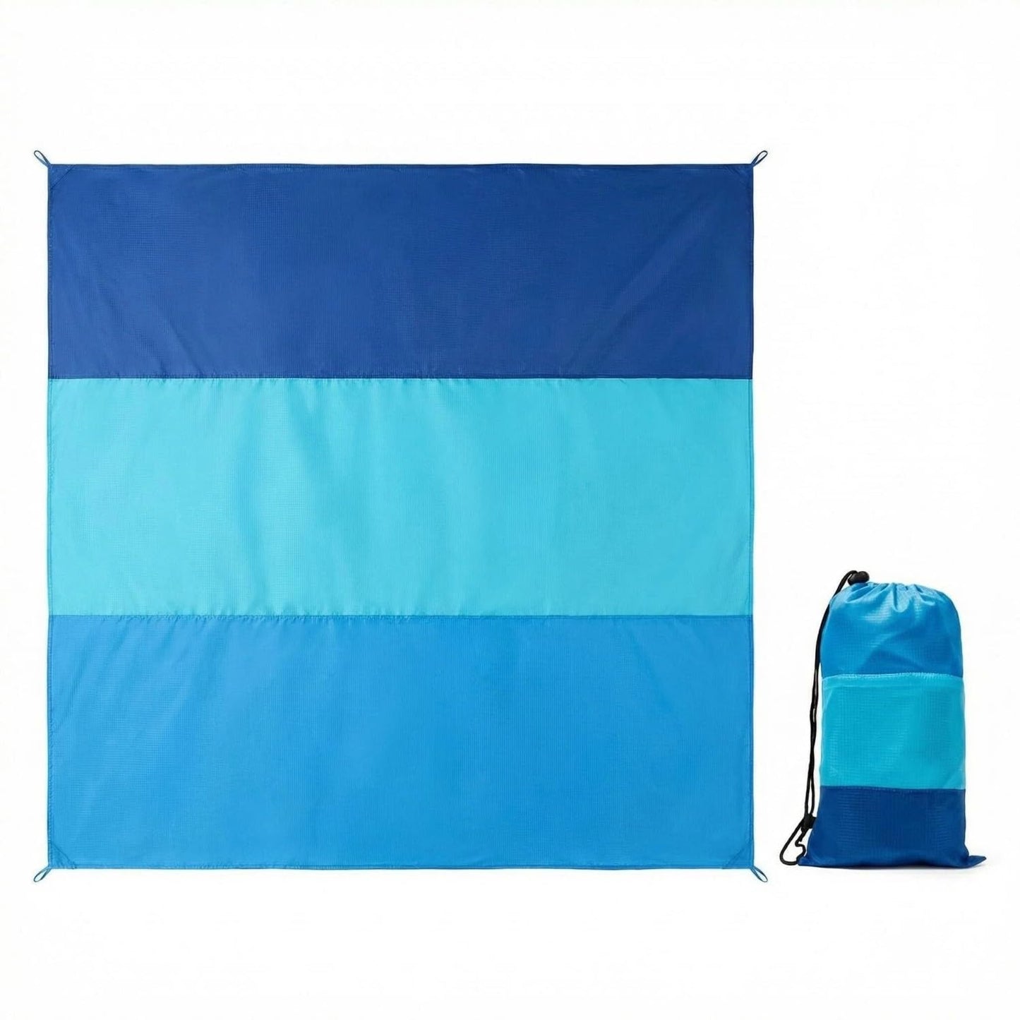 Beach Blanket Sandproof Oversized, 79''×83'' Extra Large Beach Mat, Portable Picnic Mat for Travel Camping Hiking, Lightweight Beach Essentials Family Water Resistant Mat Nylon 210T (Blue)