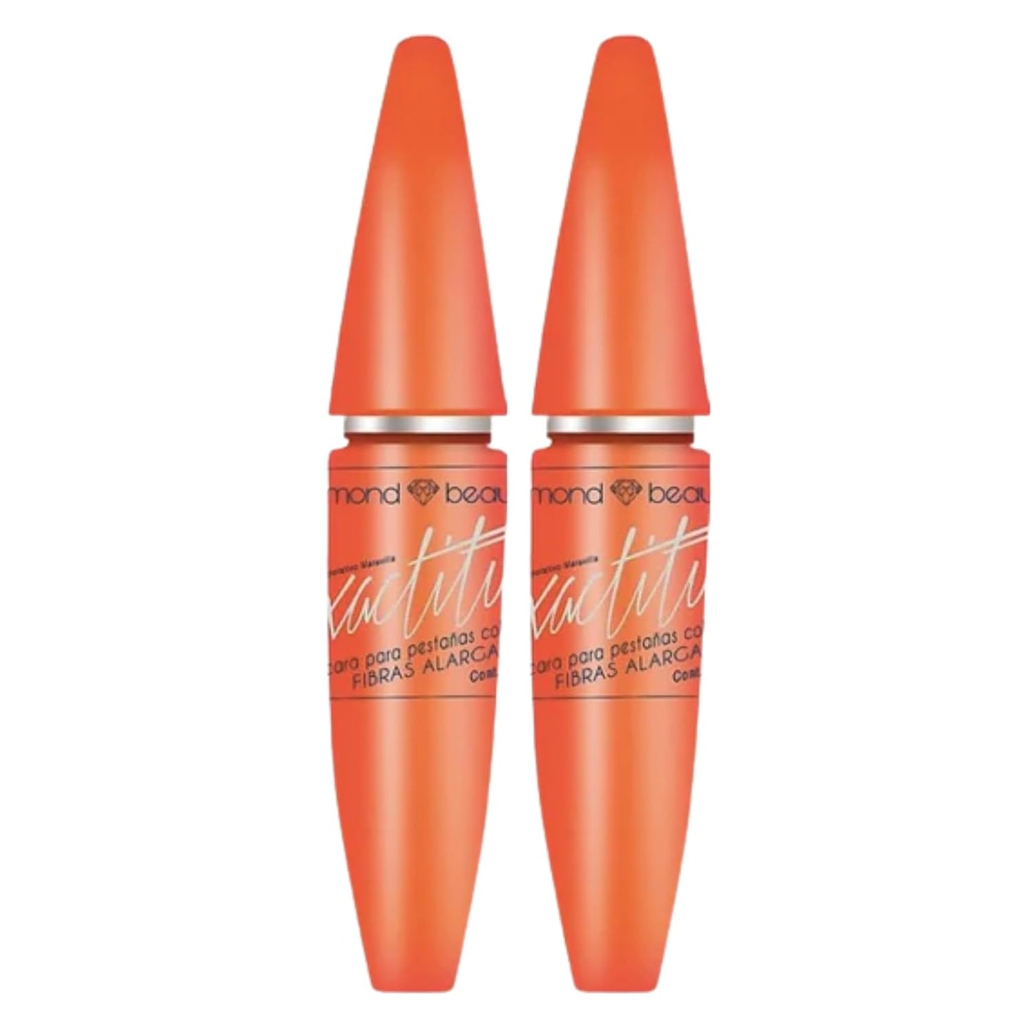 Precision Lengthening Mascara for Women - 2 Pack with Fibers for Defined, Lush Lashes | Orange Tube