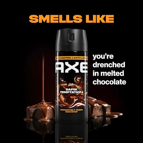 AXE Dark Temptation Body Spray for Men - 4 Pack, 48-Hour Freshness, 2.9 oz