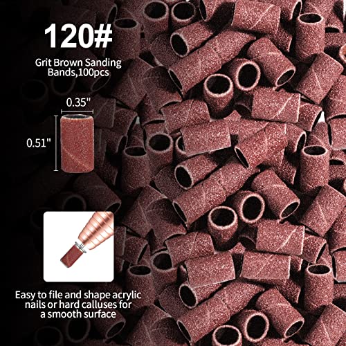 OVX Nail Drill Bits Sanding Set 3 Grits Coarse Medium Fine for Acrylic & Gel Nails