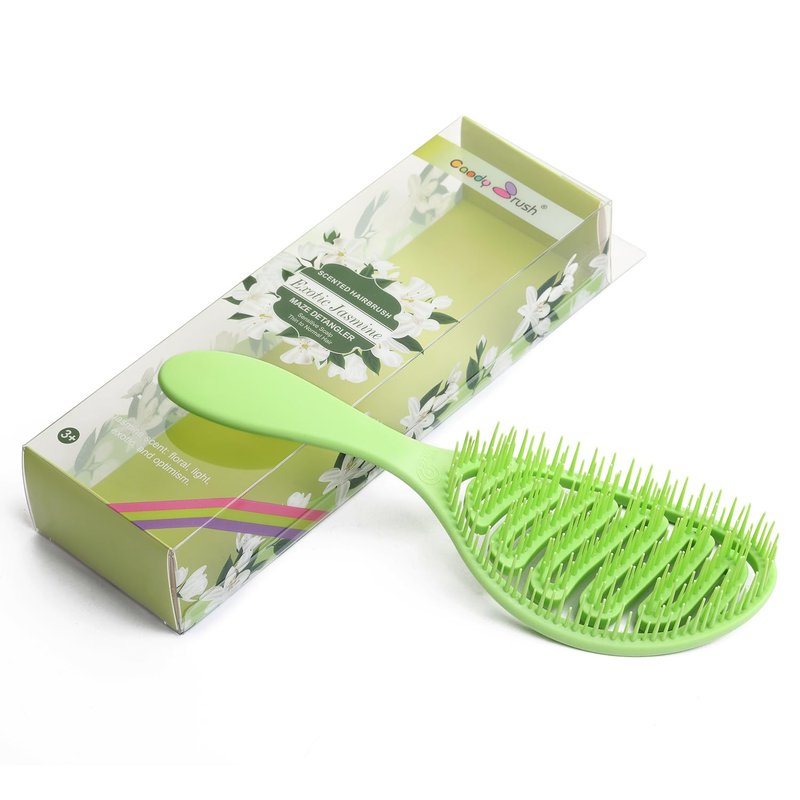 Detangling Hair Brush for Curly Hair - Scented Wet Vented Brush | Green Color