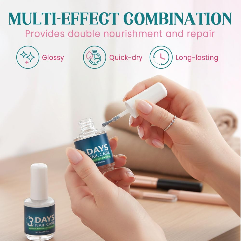 3 Days Nail Care Oil with Keratin, 2026 New Fast Strengthening & Hydrating for Dry, Weak and Fragile Nails (1, One Size)