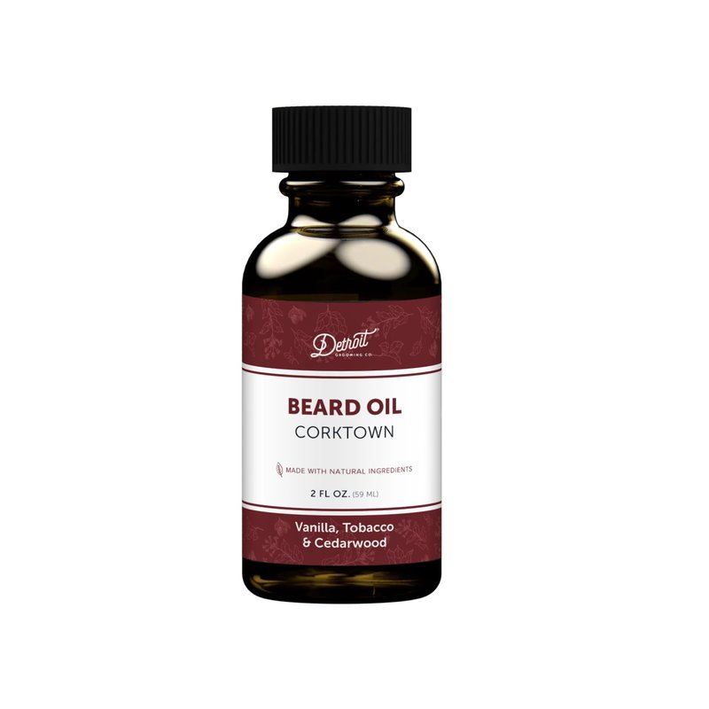 Detroit Grooming Co. Beard Oil (2oz) - Sweet Vanilla & Tobacco - Premium Nourishing Formula with Sweet Almond Oil & Vitamin E - Men's Beard Softener & Moisturizer - Double Size