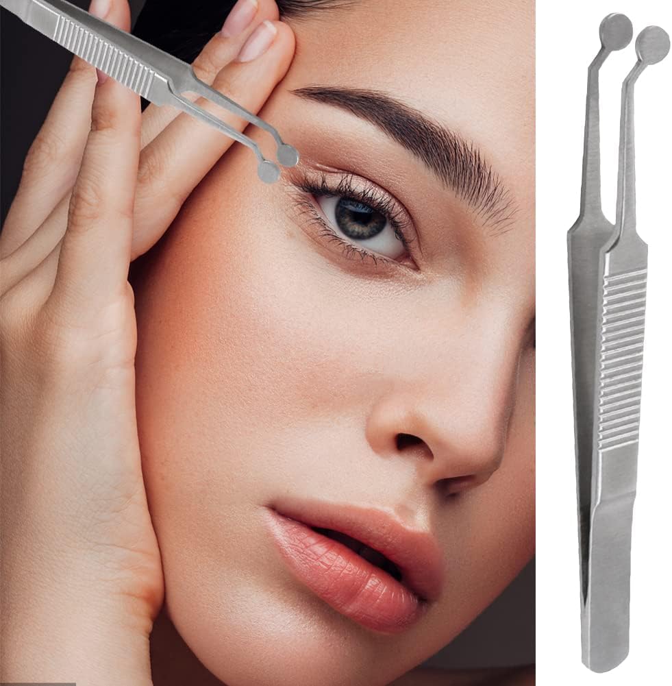 Meibomian Gland Expressor,Professional Forceps Stainless Steel Eyelid Massage Tweezers for Dry Eyes，Eyelid Gland Blockage Unblocking Physiotherapy Tools,