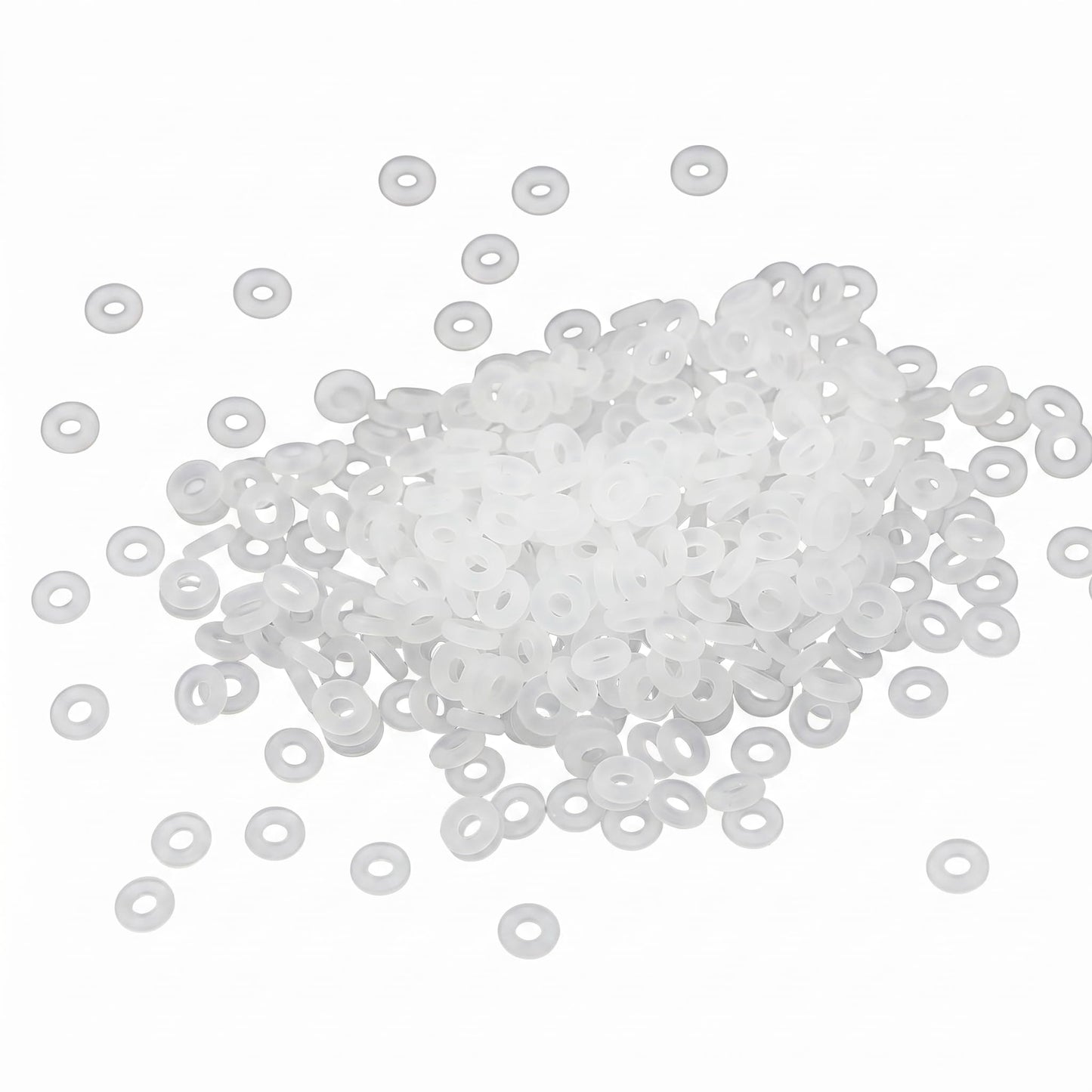 Silicone O Rings, 25pcs Non-Slip Clear Rubber Retaining Rings 5mm Small Diameter 2mm Hole Stopper Spacer Beads Keychain DIY for Bracelet Chains Jewelry Making and Paracord Accessories