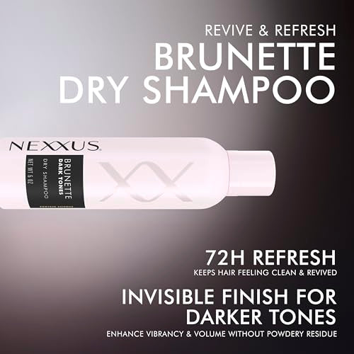 Nexxus Brunette Dry Shampoo for Dark Hair, 5 oz - Oil Absorbing & Invisible